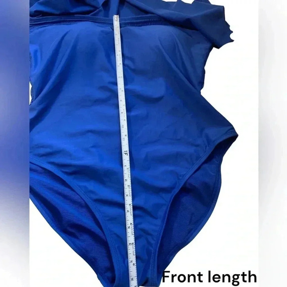 Addition Elle NWT 1 piece bathing suit with adjustable straps, royal  blue - Picture 9 of 13